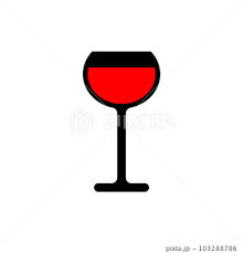 Circle Wine Glasses Vector Icon With