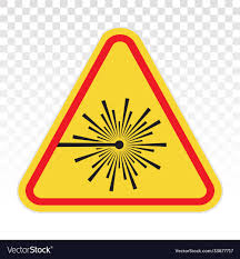 warning sign laser beam ray flat icon