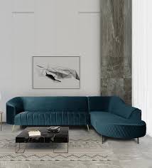 Buy Valencia Velvet Lhs Sectional Sofa