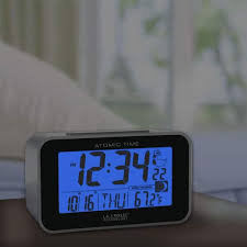 La Crosse Technology 617 1270 Atomic Digital Alarm Clock With Temp Moon Black