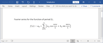 Working With Mathematical Equation