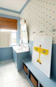 Yellow And Blue Kids Bathroom Design Ideas