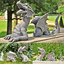 Dragon Lawn Statue Figurine Outdoor