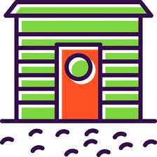 Ice Fishing Hut Vector Icon Design