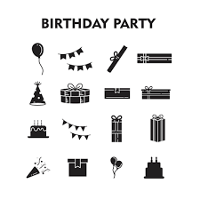 Set Of Birthday Party Icon Birthday