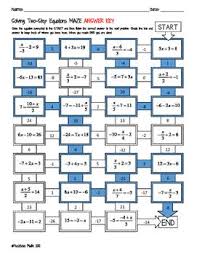 Maze Solving Two Step Equations Algebra