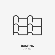 Roofing Flat Line Icon Ilration Of