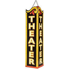 Theater Triangle Embossed Tin Sign