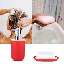 Dracelo 8 Piece Bathroom Accessory Set With Dispenser Toothbrush Holder Soap Dish Toilet Brush Trash Can Qtip Holders In Red