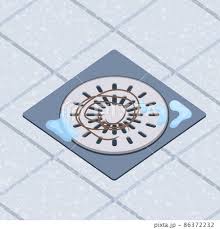 Shower Drain Clogged With Clump Of Hair