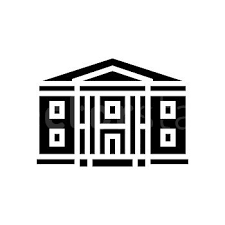 Greek Revival House Glyph Icon Vector