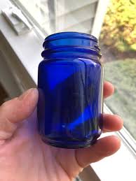 Vintage Cobalt Blue Vicks Vaporub Glass