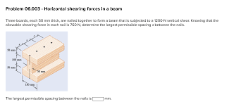 horizontal shearing forces in a beam