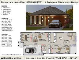 Narrow Lot 4 Bed House Plans Skinny 4