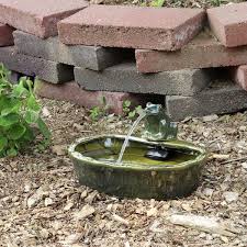 Sunnydaze Ceramic Solar Frog Outdoor Water Fountain 7 Inch