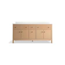 Kohler K 35023 Malin By Studio Mcgee 72 Bathroom Vanity Cabinet With Sinks And Quartz Top White Oak