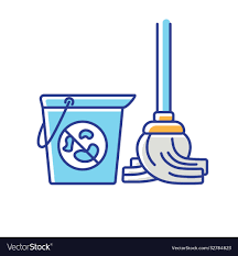 Floor Mopping Rgb Color Icon Royalty
