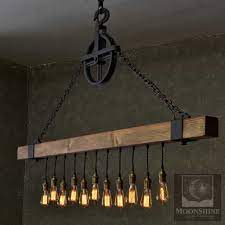 wood beam chandelier modern rustic