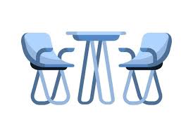 Cartoon Furniture Tables With Chairs