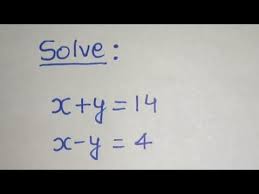 X Y 4 By Substitution Method