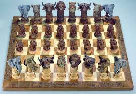 African Big 5 Animal Chess Set