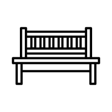 Bench Basketball Theme Line Style Icon