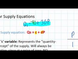 Linear Supply Equations Part 1