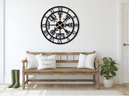 Extra Large Metal Vegvisir Wall Clock