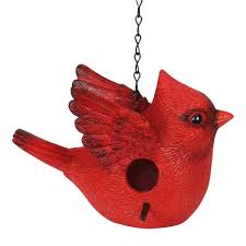 Exhart Cardinal Resin Birdhouse 16803
