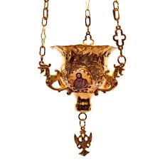 Gold Plated Hanging Oil Vigil