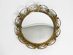 Mid Century Brass Wall Mirror With
