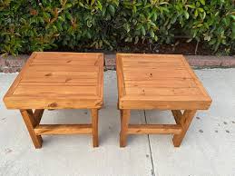 Handcrafted Outdoor Patio End Table Set