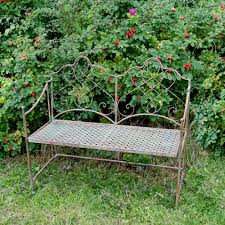 Antique Metal Garden Bench Vintage