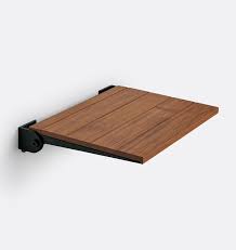 Carter Wall Mount Teak Folding Shower