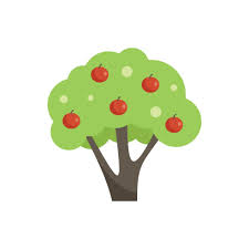 Small Apple Tree Icon Flat Vector Farm