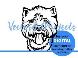Westie Svg Dog Face Vector Graphic