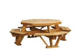 Wood Octagon Picnic Table With Benches