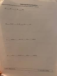 Solved Lo Balancing Chemical Equations