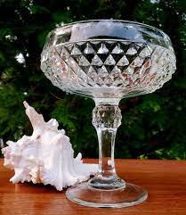 Diamond Point Pedestal Bowl Centerpiece