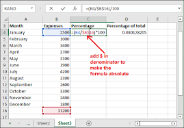 For Percentage Of Total In Excel