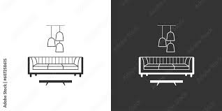Furniture Interior Line Icon With Sofa