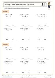 Solving Linear Equations Worksheets