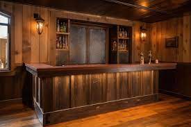Rustic Bar With Custom Wood Paneling