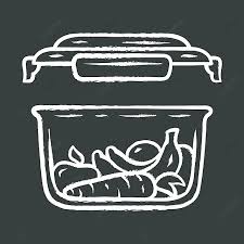 Food Storage Container Chalk Icon