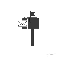 Mail Box Icon Template Black Color