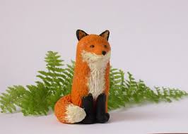Polymer Clay Red Fox Sculpture