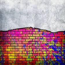 Ed Brick Wall With Graffiti Paint