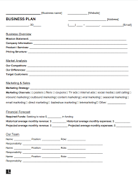 Free One Page Business Plan Template