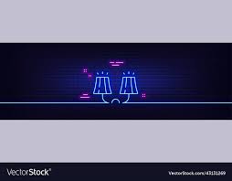 Line Icon Wall Lamp Sign Neon Vector Image