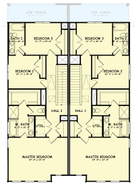 New American Duplex House Plan With